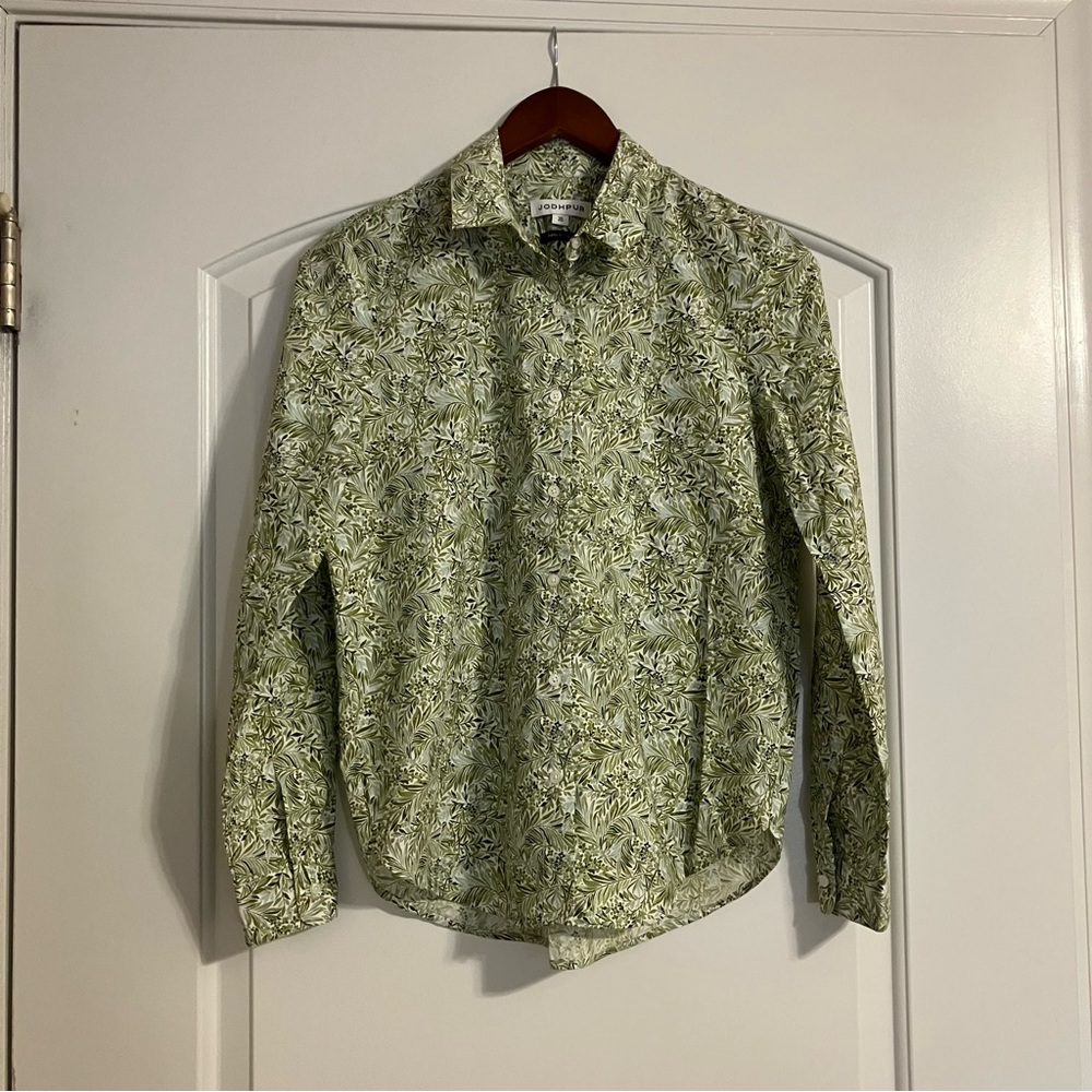 JODHPUR Green‎ Floral Print Button-Down Shirt Men’s Sz 34/36 (UK 36)